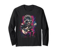 Disfraz de banda punk de mapache Rock'n Roll, guitarra para niños estrella de rock Manga Larga