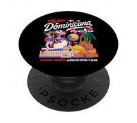 Disfraz de Bandera de República Dominicana para Mujer Dominicana PopSockets PopGrip Adhesivo
