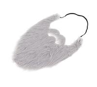 Disfraz de Barba Falsa Gris, Barba Falsa Facial, Bigote Falso Masculino, Tela de Felpa Ligera y Juguetona, Banda Elástica para Fiesta Festiva