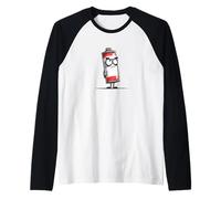 Disfraz de batería Enojada con Cara para Gente poderosa Camiseta Manga Raglan