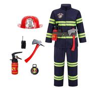 Disfraz de bombero genérico para niños, disfraz de bombero de chef de bomberos, juego de rol juguetes con 6 piezas de juegos de rol de carnaval, accesorios para niños, juego de rol, regalo de 3 a 9