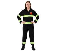 Disfraz de bombero para mujer, uniforme de bombera, con detalles reflectantes, disfraz de despedida de soltera, Halloween y juego de rol
