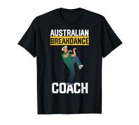 Disfraz de Breakdance Australiano Coach Break Dance Matching Camiseta gráfica económica, Hombre, Negro, S