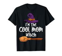 Disfraz de Bruja a Juego de Halloween con Texto en inglés I'm The Cool Mom Camiseta