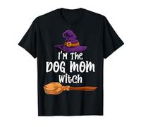 Disfraz de Bruja a Juego de Halloween I'm The Dog Mom Camiseta