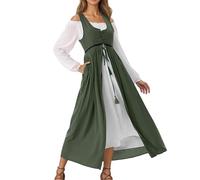Disfraz de bruja de estilo gótico, vestido medieval de manga larga para mujer, para cosplay, recreación histórica, disfraz de cosplay, sexy (GN1, XL)