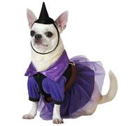 Disfraz de Bruja morada con sombrero para perro