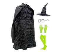 Disfraz de Bruja para Halloween, Vestido de Bruja para Niñas Pequeñas, Conjunto Transpirable para Niños de 5 a 12 Años para Suministros de Drama, Desafío de Personaje, Fiesta y Evento de Cosplay