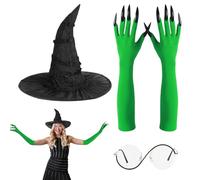Disfraz de bruja para mujer, conjunto de gafas de bruja, accesorios, accesorios de rol, disfraz de Halloween para fiestas, máscaras, cosplay niña