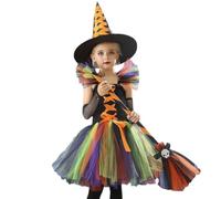 Disfraz de bruja para niña con bonitos disfraces de cosplay incluidos y | Vestido de princesa de Halloween para fiestas de Halloween
