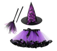 Disfraz de bruja para niña, con cintura elástica, disfraz espeluznante para niños, disfraz de bruja pequeña, disfraz de cinturón ajustable, ropa mágica para Halloween, ropa de Halloween