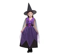 Disfraz de bruja para niña | Disfraz de bruja de hadas para niñas, traje de Halloween, disfraz de moda, vestido mágico, ropa de fiesta para niños