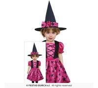 Disfraz De Bruja Rosa Para Niños Pequeños Halloween 1-3 Años