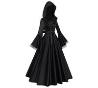 Disfraz de brujas: vestimenta con capucha para de terror, renacimiento gótico con vestido de bruja, cosplay de estilo medieval para casa embrujada, teatro, sala de escape, amigos y uso familia