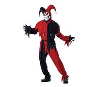 California Costumes 00746 - Disfraz De Bufón Malvado / Joker Rojo Negro Vestido Para Hombre Talla XL