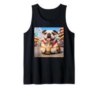 Disfraz de Bulldog Vintage Divertido para niños y niñas, Boba Tea Bubble Camiseta sin Mangas