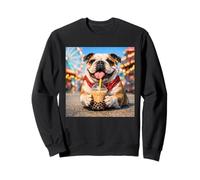Disfraz de Bulldog Vintage Divertido para niños y niñas, Boba Tea Bubble Sudadera