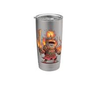 Disfraz de caballero medieval ardiente para los amantes del reino Vaso térmico de acero inoxidable de doble pared