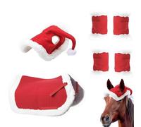 Disfraz de caballo de Navidad, accesorios de disfraz de caballo de Navidad, juego de accesorios de caballo para alegría navideña, incluye envolturas de piernas de caballo, manta de sillín