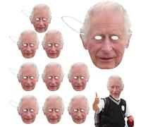 Disfraz de cabeza de rey real, 10 piezas de decoración de coronación, tarjeta real grande de 21 x 27 cm, accesorio de celebración de fiesta de disfraces, decoración de coronación con diseños de rey