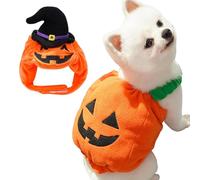 Disfraz De Calabaza De Cachorro - Adorable Cat Halloween Clockin Costume | Ropa De Ropa De Salida De Mascotas De Halloween Festiva | Dog Cat Hallowen Pumpkn Costum Adecuado Para Una Sesión De Fotos De