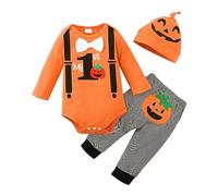 Disfraz de calabaza para bebé, disfraz de calabaza, unisex, para bebés, manga larga, calabaza, impreso, para fiestas festivas, mi primer Halloween espeluznante