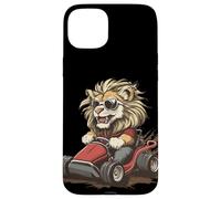 Disfraz de campeón de carreras para Go Kart y traje de león Carcasa para iPhone 15 Plus