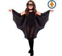 W WIDMANN MILANO Party Fashion - Capa de murciélago para niños, negra, capa, disfraz de animal, disfraz de Halloween, carnaval