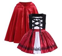 Disfraz de Caperucita Roja para bebé y niña, sin mangas, línea A, vestido con capa con capucha, Halloween, carnaval, cumpleaños, cosplay, fiesta, color rojo, 18-24 meses