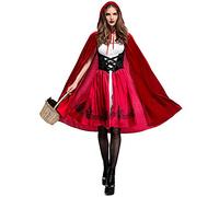 Disfraz de Caperucita Roja para Mujer: Halloween Fiesta de Navidad Juego de Roles Adulto Carnaval Cosplay Vestido con Capucha Fiesta Discoteca Reina Disfraz (XL, Rot)