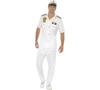 Disfraz De Capitán De Oficial Naval Para Adultos Blanco Para Hombre Talla M L