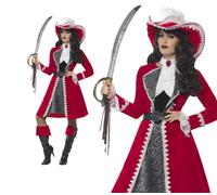 Disfraz De Capitán Pirata Auténtico Para Dama Deluxe Buccaneer Talla S-L