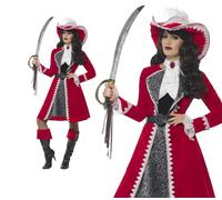 Disfraz De Capitán Pirata Auténtico Para Dama Deluxe Buccaneer Talla S-L