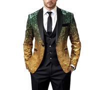 Disfraz de carnaval 2026 vestido de lentejuelas degradado - Lujosa ropa de escenario para la vida nocturna con sastrería moderna discreta para eventos nocturnos, dorado, S