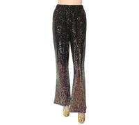 Disfraz de carnaval con brillantes pantalones acampanados para actuaciones de danza, espectáculos de escenario, noche de club de jazz, elegantes pantalones elásticos, multicolor, XXL