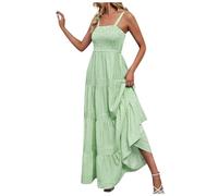 Disfraz de Carnaval Falda Mujer Casual Vacaciones Bohemia Vestido Largo sin Mangas Tirantes Cintura Rayas Vestido Largo, amarillo, L