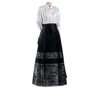 Disfraz de carnaval Ms Huai Song Making Horse Faces-Rock muestra delgada, faldas plisadas de raso con cintura alta, Negro , S