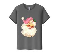 Disfraz de carnaval para mujer, camiseta con estampado de Papá Noel, cuello redondo y manga corta, suéter de ángel de sangre, gris oscuro, S
