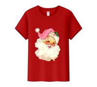 Disfraz de carnaval para mujer, camiseta con estampado de Papá Noel, cuello redondo y manga corta, suéter de ángel de sangre, Vino, L