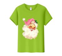 Disfraz de carnaval para mujer, camiseta con estampado de Papá Noel, cuello redondo y manga corta, suéter de ángel de sangre, verde menta, S