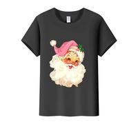 Disfraz de carnaval para mujer, camiseta con estampado de Papá Noel, cuello redondo y manga corta, suéter de ángel de sangre, Negro , XXL