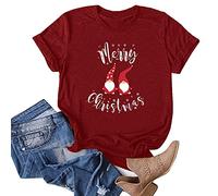 Disfraz de carnaval para mujer, camiseta de manga corta con cuello redondo y enanos de Navidad para hombre y mujer, camiseta blanca sexy, Vino, L