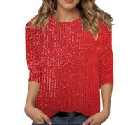 Disfraz de carnaval para mujer, cuello redondo, túnica con lentejuelas divertidas, manga tres cuartos, blusa para celebraciones, para adultos, ropa clásica para festivales rave, Rd1., M
