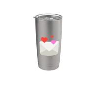 Disfraz de carta de amor con sobre de corazón Vaso térmico de acero inoxidable de doble pared