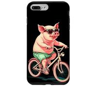 Disfraz de cerdo tonto pedaleando por la vida con una sonrisa Carcasa para iPhone 7 Plus/8 Plus