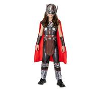 Disfraz De Chica Mighty Thor Con Máscara Disfraz Elegante Licenciado Marvel