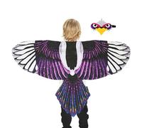 Disfraz de chifón colorido, kit de disfraz con correa para el hombro, accesorio para el juego de plumas | Conjunto de disfraces de tela para niñas y niños