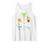 Disfraz de científico Loco o químico Blanco para Halloween Camiseta sin Mangas
