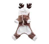 Disfraz de ciervo cálido para mascotas, disfraz de perro de Navidad, gato, divertido, para fiestas, cosplay, Papá Noel, ropa para gatos y perros pequeños, vestido de Navidad para mascotas, perchas y