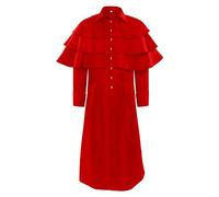 Disfraz de clérigo para hombre, abrigo gótico para hombre, color negro, con frac de obispo medieval con botones, corte victoriano, falda retro para Halloween, uniforme